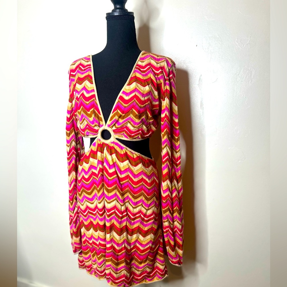 Show Me Your MUMU Carlo Cut Out Dress Horizon Stripe Knit
